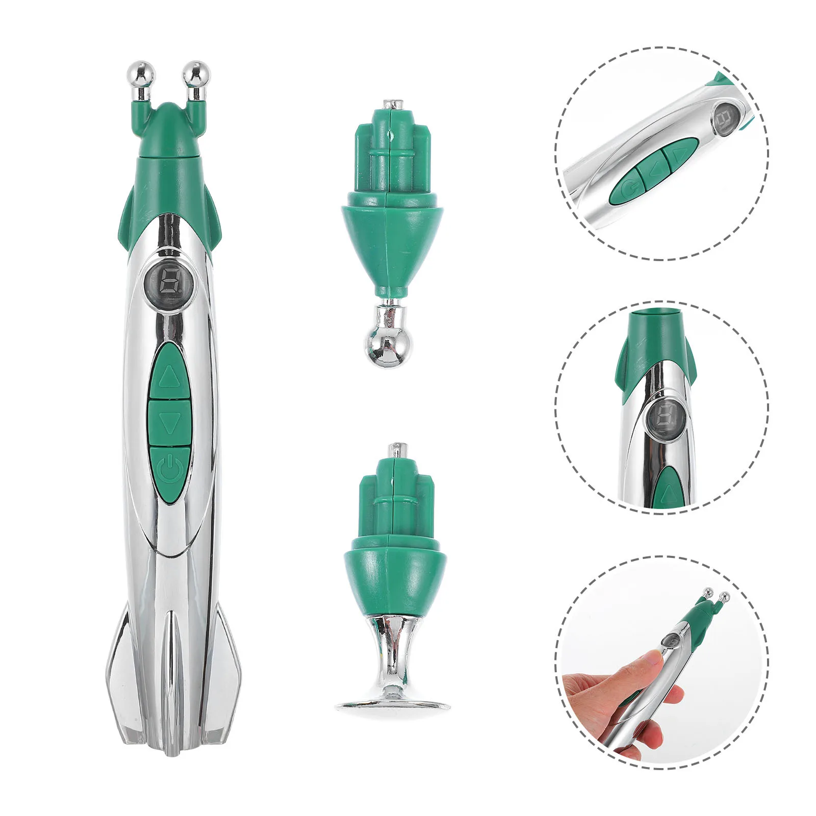 

1 комплект, 1 комплект, электрическая акупунктурная ручка для облегчения боли с шариковыми плоскими головками, массажер для тела, портативная терапевтическая палочка для шеи