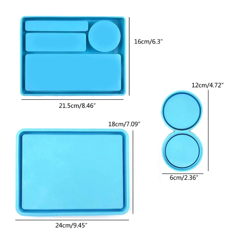 Tischdekoration, rollendes Tablett, Kristall-Epoxidharz-Form, Untersetzer, DIY-Form, rechteckiges Tablett, Silikonform,