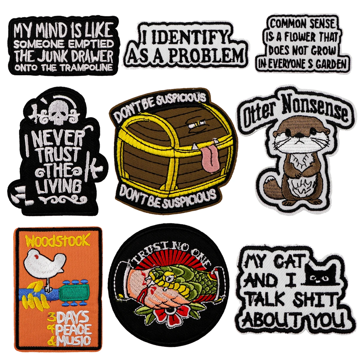 

Cute Otter Embroidery Patch Funny Quotes Iron On Patches For Clothing Music Festival Patches On Clothes DIY Sew Badges