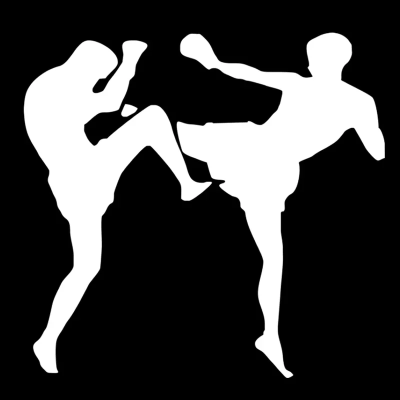 Taekwondo pattern car vinyl sticker, black and white five colors, PVC waterproof sunscreen decal, 15cmx14cm multiple sizes