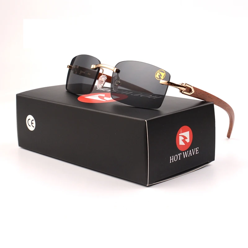 

Европейские и американские модные новые безрамочные солнцезащитные очки с имитацией древесины для мужчин и женщин, трендовые солнцезащитные очки в стиле ретро