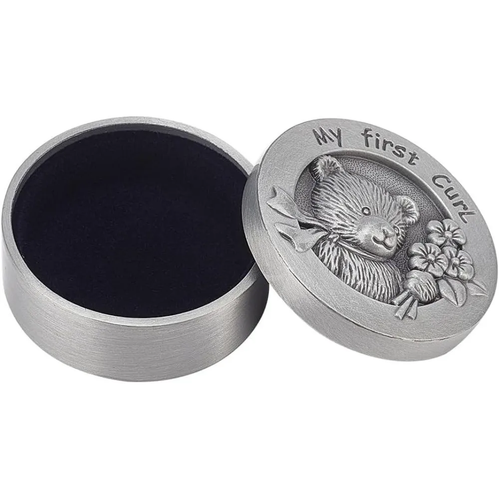 Baby First Curl Keepsake Box Set with Velvet Inside Alloy First Haircut KeepsakeKeep for Memory Baby First Curl Keepsake Box