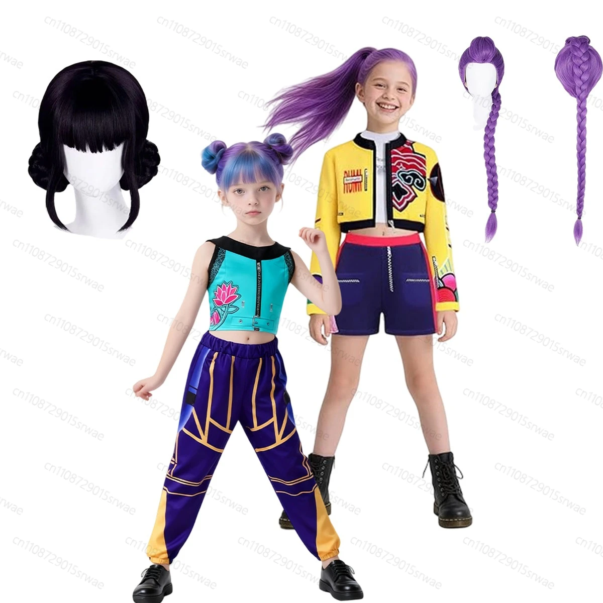 ชุดคอสเพลย์วงดนตรีเด็ก Rumi Zoey KPOP Demon Hunters ชุดแสดงการ์ตูน มีหลายขนาดให้เลือก