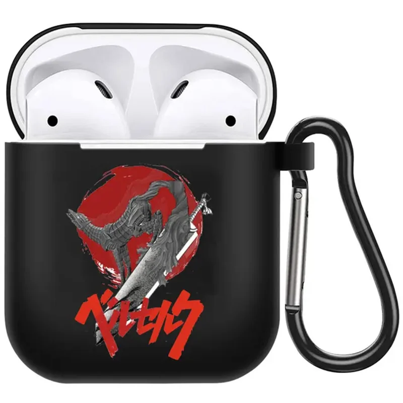 Japon animesi AirPods k Guts Zodd kulaklık kutusu için AirPods 1 2 3 Pro siyah yumuşak silikon kablosuz Bluetooth kulaklık durumda