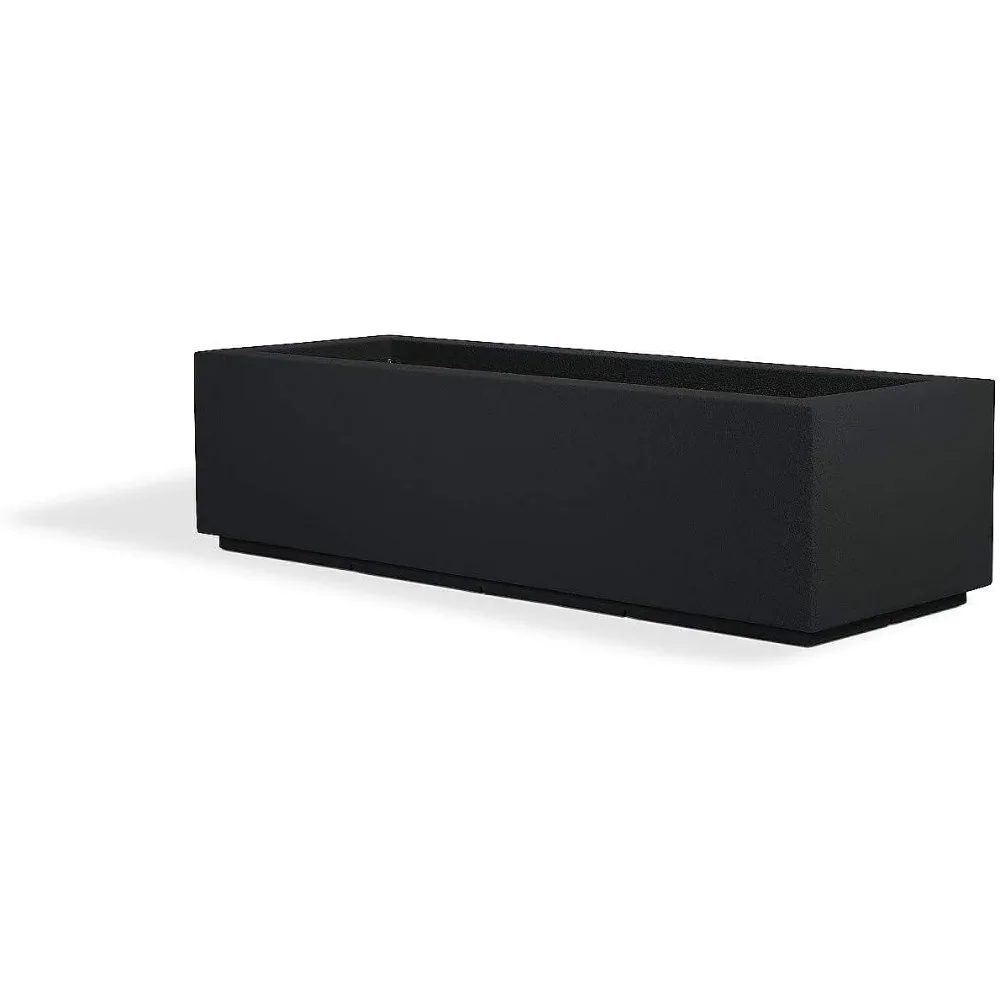 

PolyStone Riviera Short Modern Outdoor/Indoor Rectangular Planter, 46" L x 17" W x 12" H, Lightweight, Heavy Duty, Weather Resis