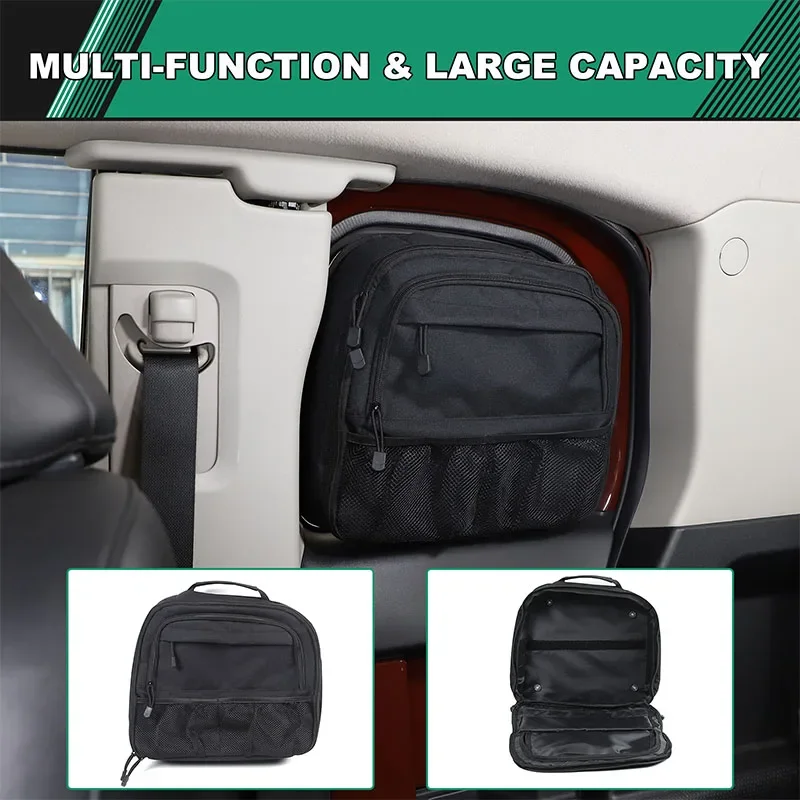 

For Toyota FJ Cruiser 2007-2021 Oxford Cloth Black Car Rear Door Window Storage Bag Tools Organizer Car Accessories