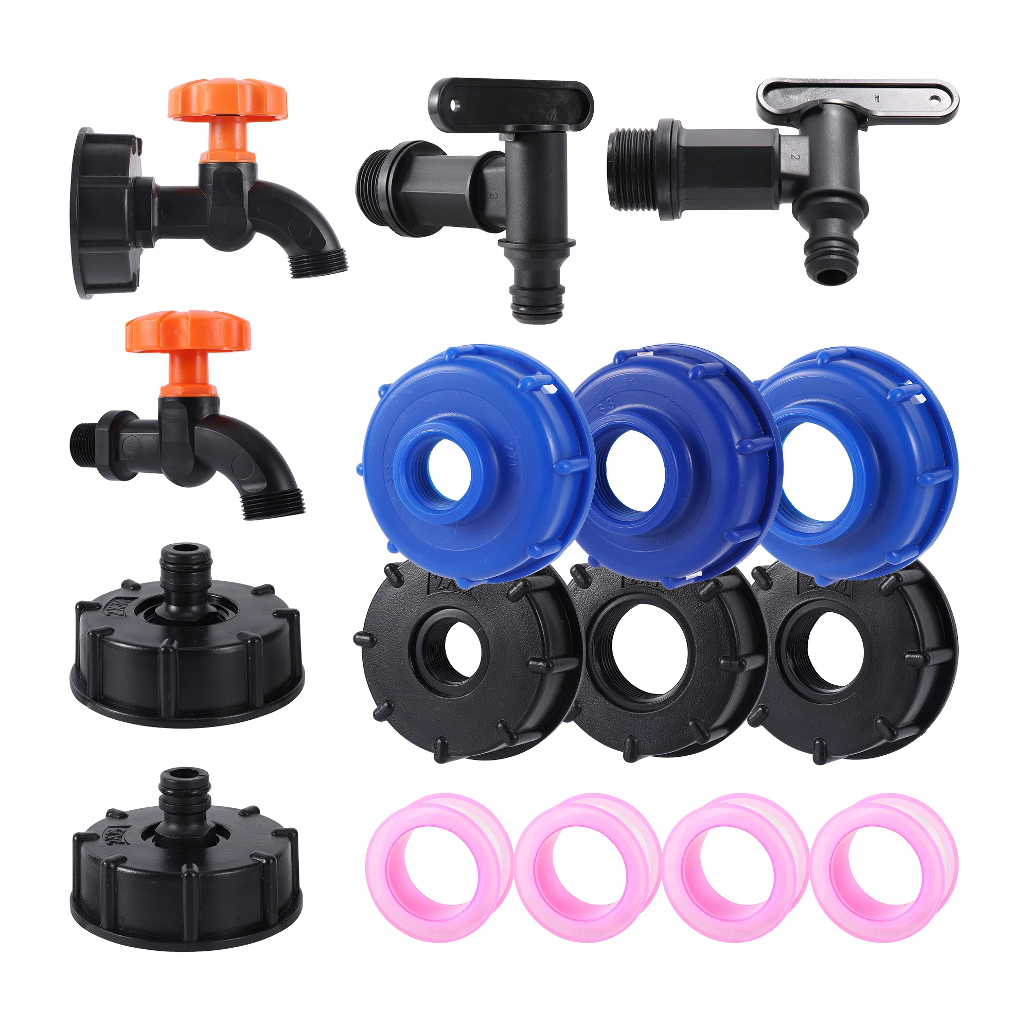 

S60 IBC 3/4" 1/2" Threaded Plastic IBC Tank Faucet Hose Adapter Reducer Fittings Aquarium Tank Replacement Valve