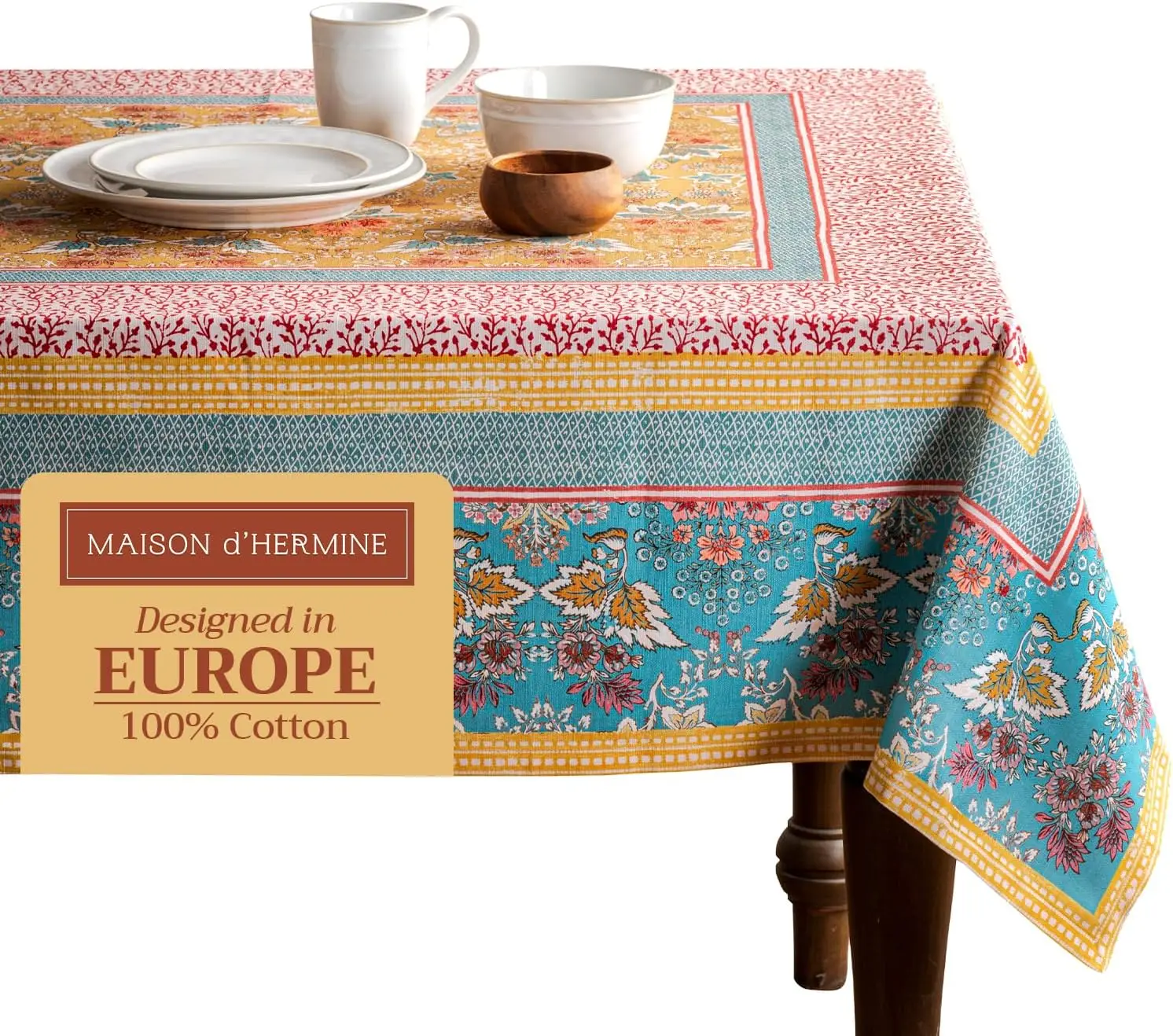 

Table Cloth Rectangle Table 100% Cotton 60 x 90 Inches Tablecloth Reusable Decorative for Dining Kitchen Room Farmhouse