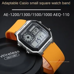 For Casio small square AE1200/1300/1500/1000 AE-1200 A159 SGW-300/400 DW-H5600 silicone Rubber Sport watch Strap Watchband 18mm