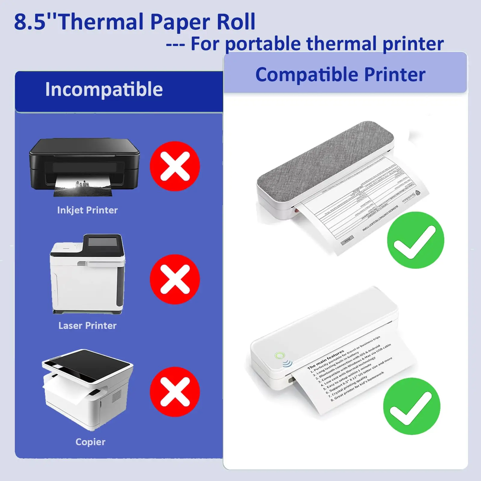 US Letter Thermal Paper 8.5
