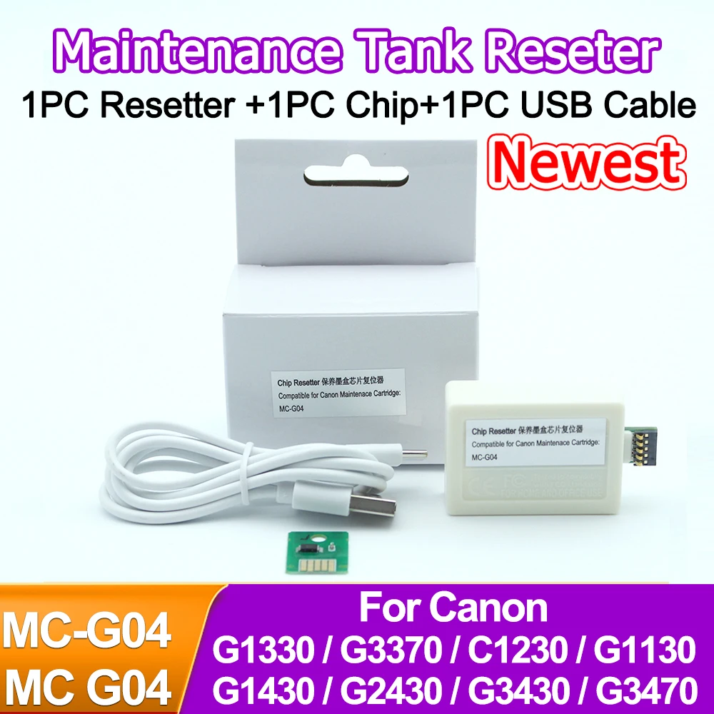 MC G04 MC-G04 Maintenance Tank Chips Resetter For Canon PIXMA G1330 G3370 G1430 G2470 G3470 G3471 G3472 Waste Ink Box Reset