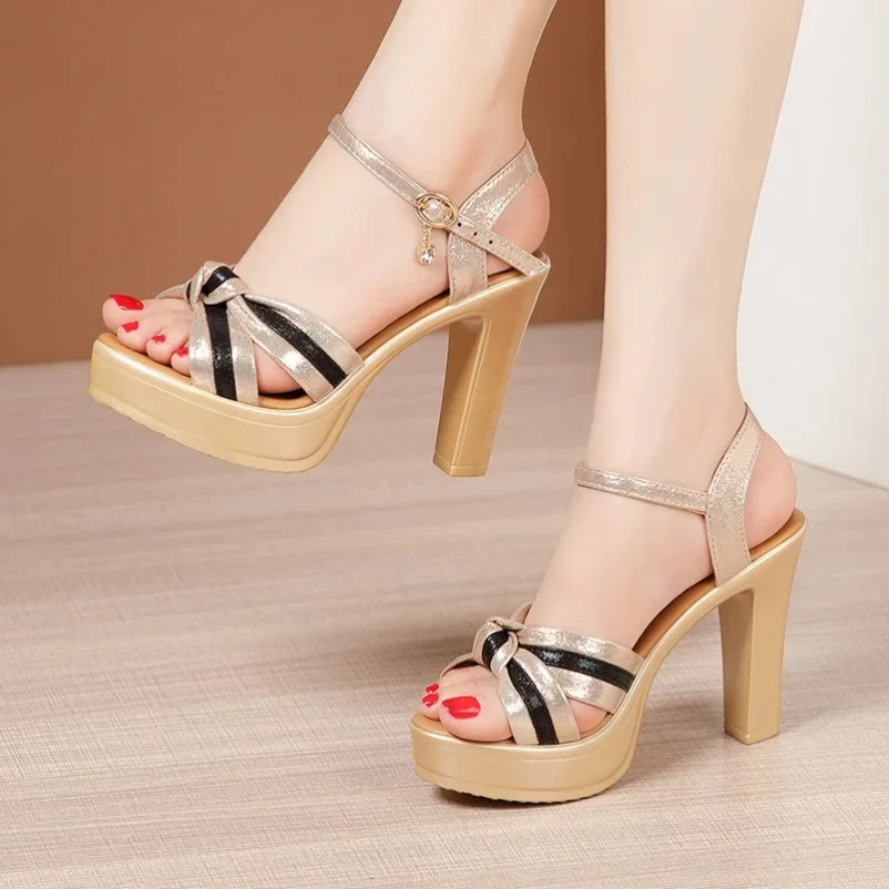 2025年-32-43-レディース-ウェッジソール-女性用-レザー-ハイヒール-ドレス-サマー-女性用-プラットフォームシューズ-トレンド-ファッション-レディース-ビーチ-ピープトゥ-サンダル