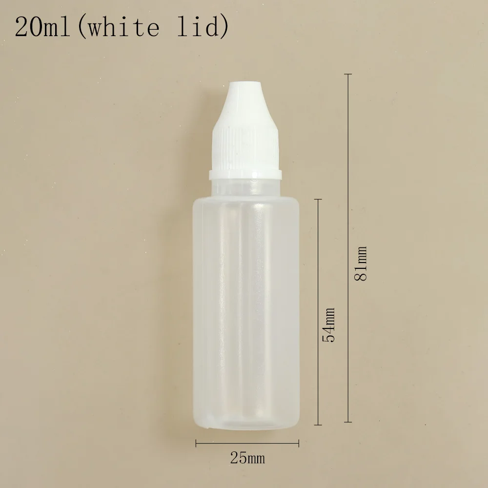 5ml/10ml/20ml/30ml/50ml/100ml/120ml Transparente Auslaufsichere Flüssigkeits-Tropfflaschen Nachfüllbare Leere Plastik-Quetschflaschen aus PE-Kunststoff – Detail 8
