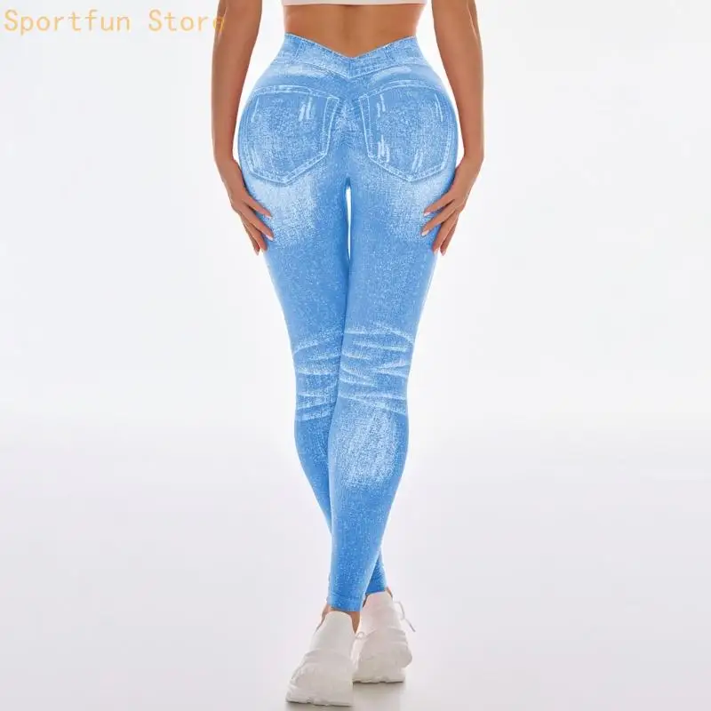 V-shaped backless faux  leggings, butt lift and , high waist jeans,  pleated leggings X7JD
