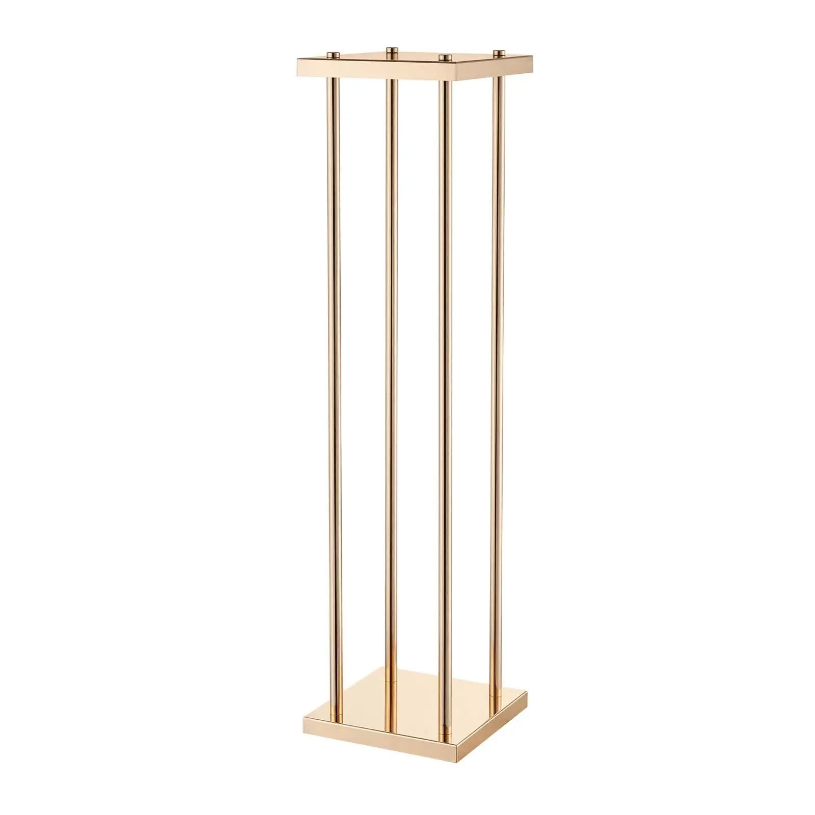 Wedding Flower Stand, 10PCS 31.5-inch Column Flower Stand, Floral Stands with Metal Laminate, Cylindrical Cubic Floral Display Rack for Wedding, Party, Birthday, Home, Gold Centerpiece Stands