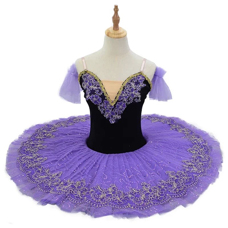 

2024 Purple Ballet Tutu Skirt Swan Lake Ballet Dress Children's Performance Costume Kids Belly Dance Clothing Stage Professional