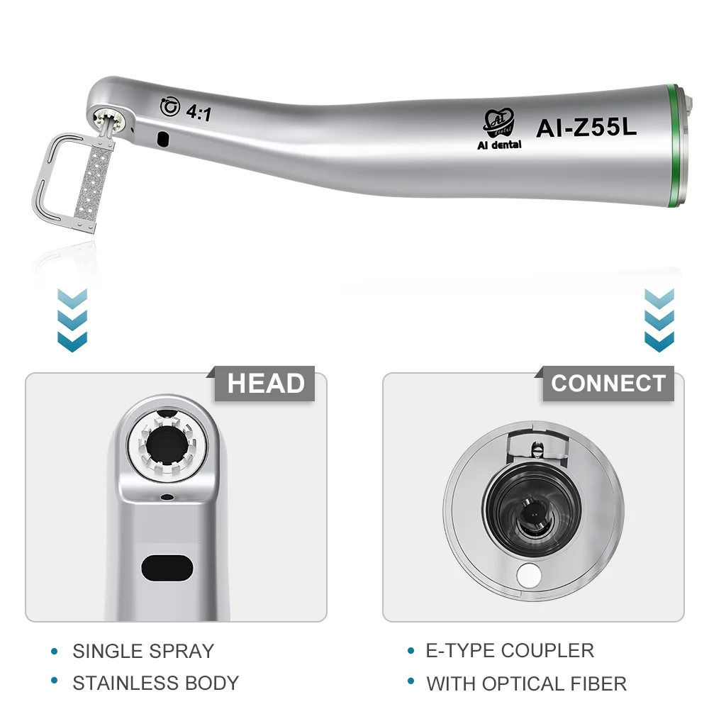 Dental Orthodontic Reciprocating IPR System Stripping 4:1 Reduction LED Contra Angle Handpiece AI-Z55L or AI-IPR Saw Blade Set