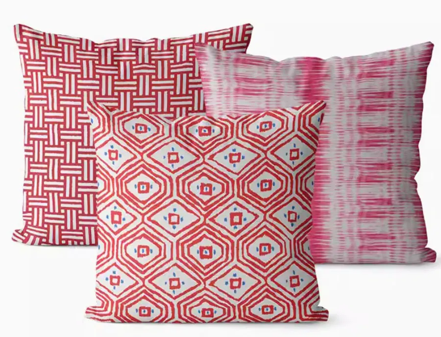 Fashion pastoral plantain abstract geometric red square throw pillow/cushion case 45 55,trend modern cushion cover home decore