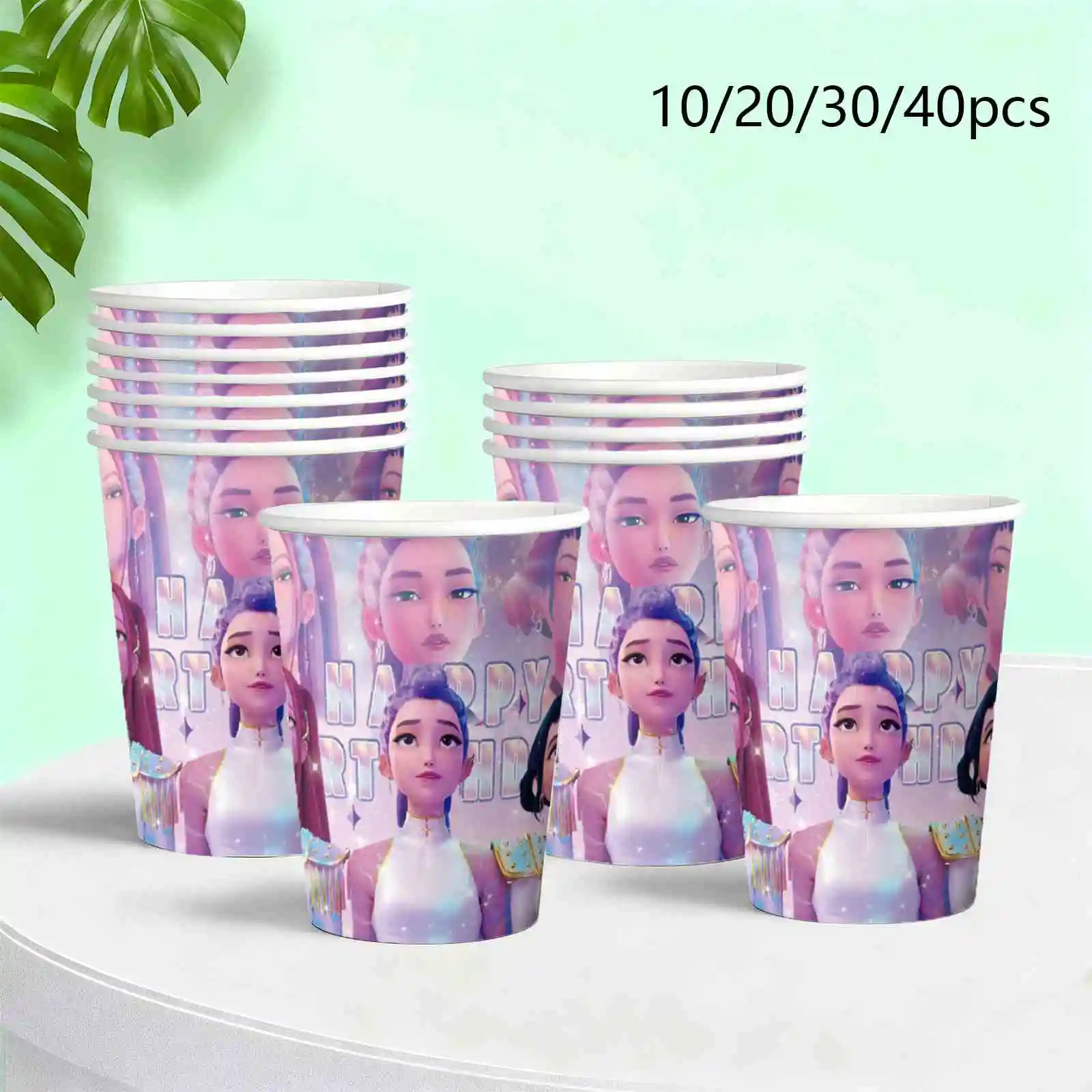 10/20/30/40 pièces k-pop: fournitures de fête des chasseurs de démons, gobelets en papier pour K-Pop: décorations de fête d'anniversaire des chasseurs de démons