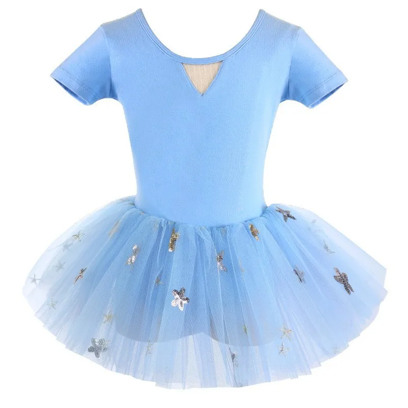 Vestido curto de dança infantil, Vestido princesa bailarina, Treinamento, Menina, Verão, 1 Pc, B030