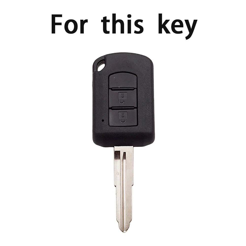 2 Buttons TPU Car Key Shell Fob Case for Mitsubishi Eclipse Outlander Mirage Lancer 2016-2021 Protector Keychain