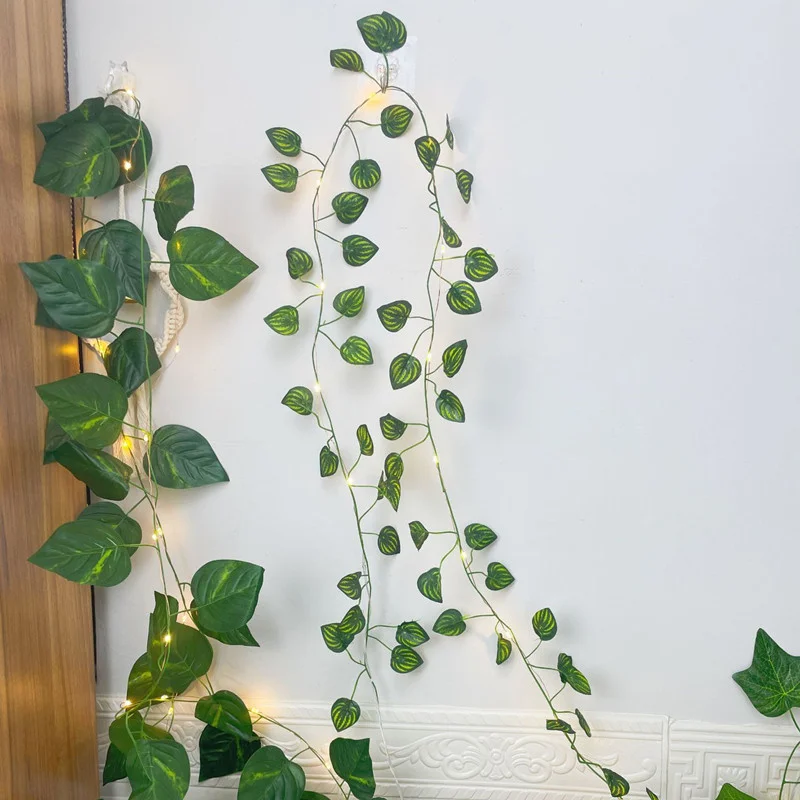 

LED 2M/5M/10M Green Leaf String Lights Fairy Light for Home Bedroom Wall Patio Wedding Garland Camping Ramadan Decoration 2025