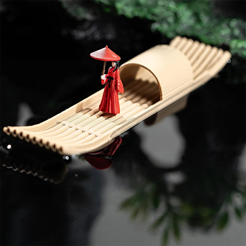 

Mini 3D Floating Boat Bamboo Raft Fish Tank Bonsai Art Crafts Micro Landscape Ornaments Creative Aquarium Decor Accessories