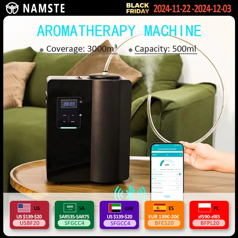 NAMSTE 3000M³ Hotel  Air Purifier HVAC Bluetooth Home Fragrance Diffuser Gym Perfume Diffuser Aroma Diffuser Air Freshener