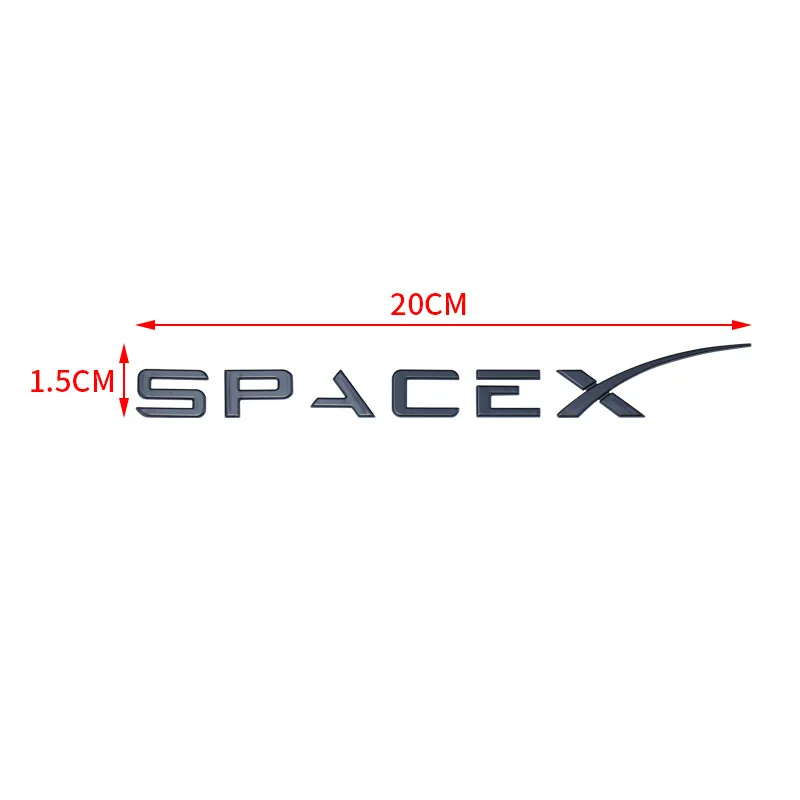 3D ABS Chrome Red Black Logo Space X Emblem Letters Car Trunk Badge Decal Space X Naklejka Akcesoria