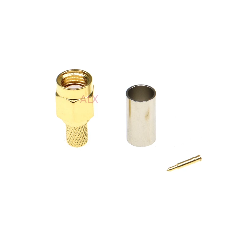 5pcs Sma Male Connector Male Plug For Rg58 Lmr195 rg-400 rg-142 50-3 Cable Rf Adapter Antenna Connector
