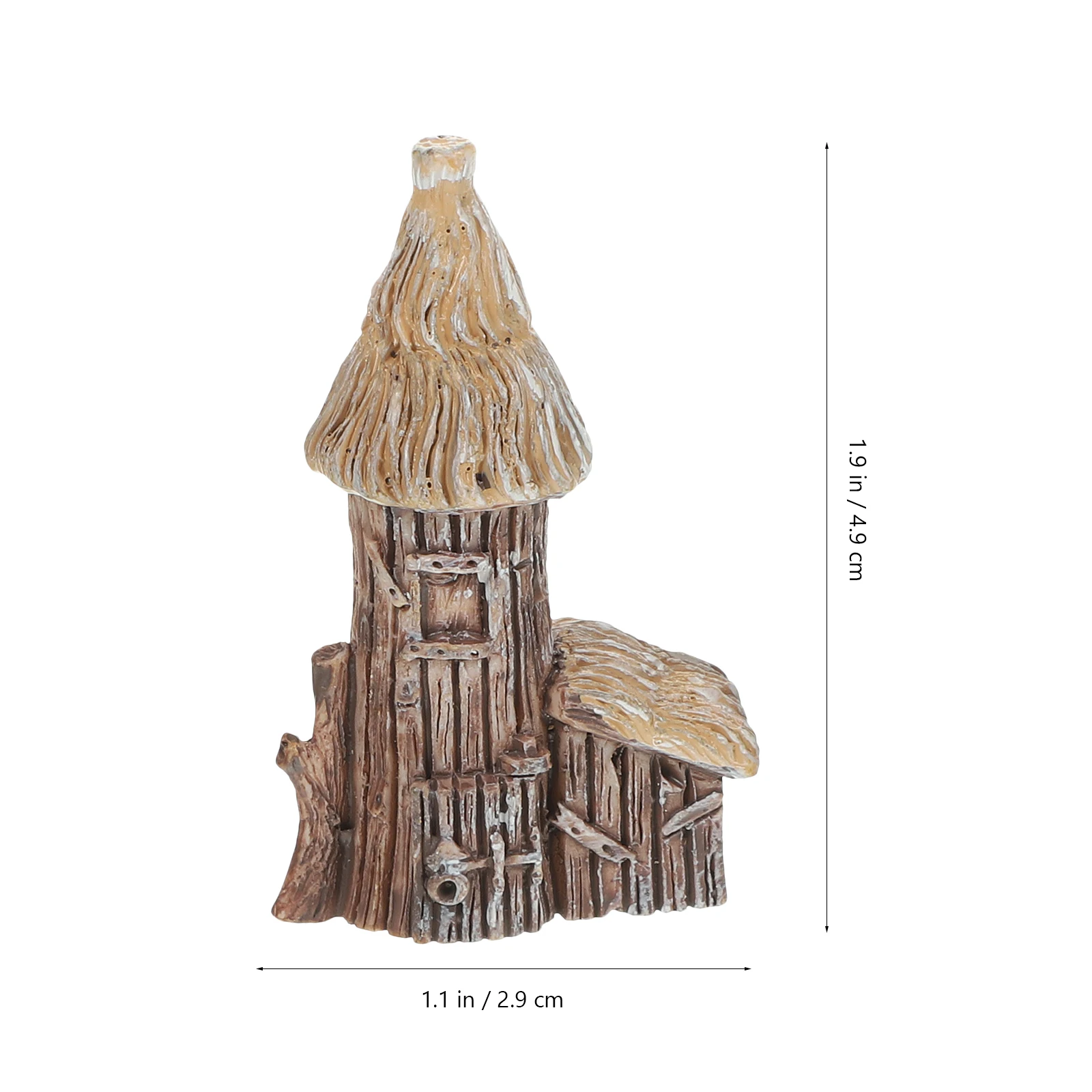 

4 Pcs Thatched Decoration Delicate Figurines Miniature Cottage Landscaping Resin Home Desktop