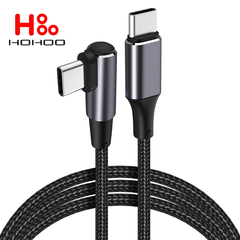 100W USB C To USB C Cable 90 Degree For iPhone 15 16 Pro max iPad MacBook Pro Xiaomi Huawei Fast Charging USB C Type C Date Cord