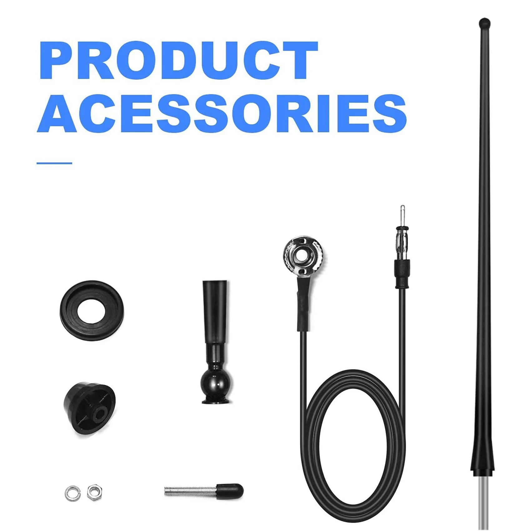 เรือเสาอากาศกันน้ํา Marine เสาอากาศวิทยุรถยางยืดหยุ่นเสา FM AM เสาอากาศสําหรับ ATV UTV RZR SPA Yacht