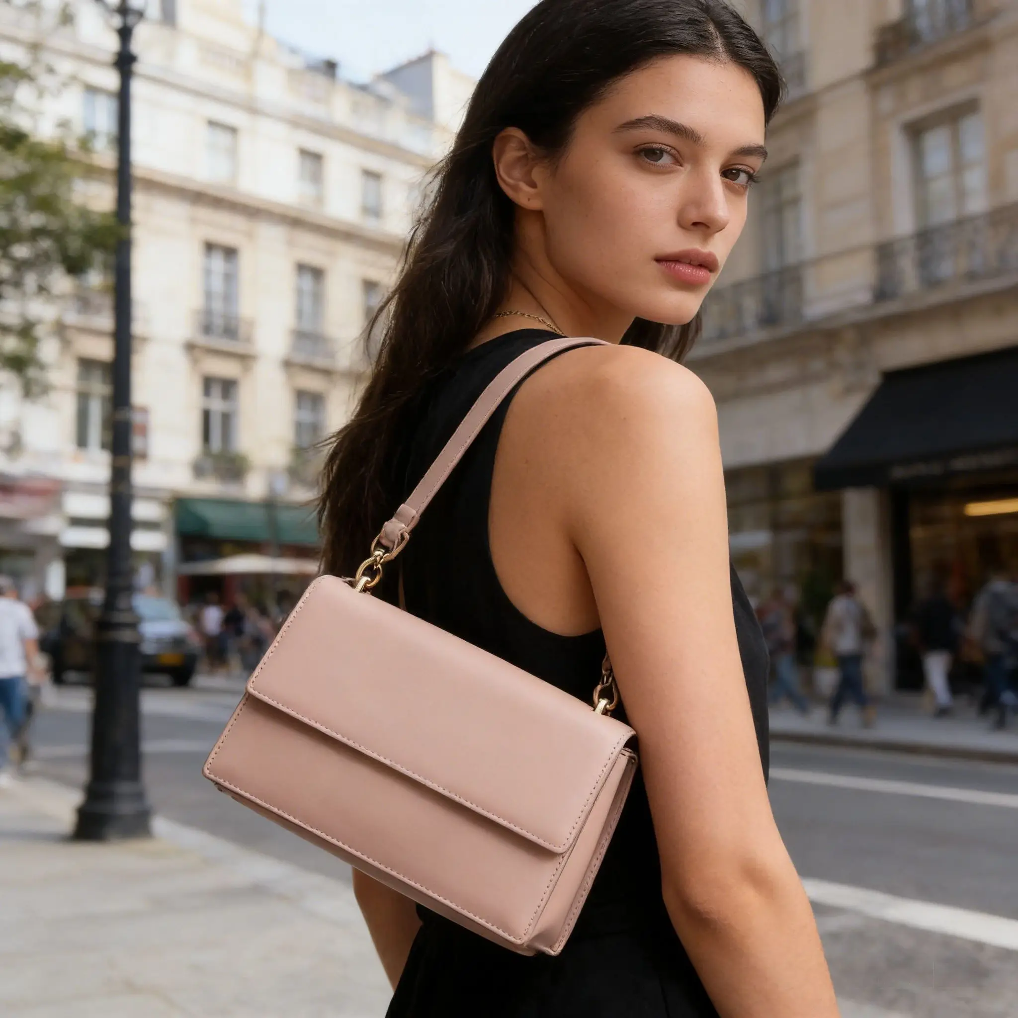 

Leather Bag Trendy Sle New Product Casual Simple Sle Soft Handle Square Pure Color Women's luxury designer bags