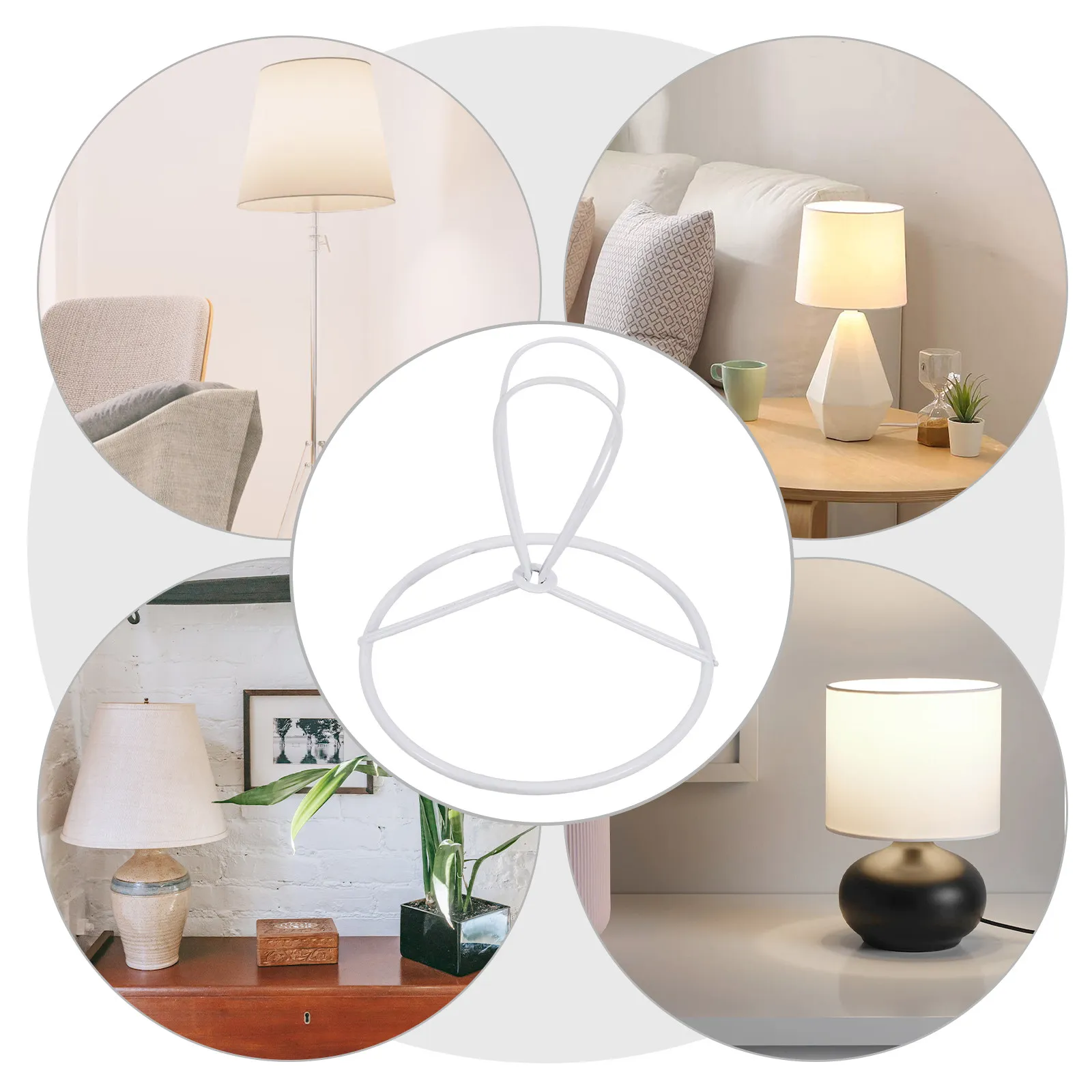 2pcs Cone Lamp Shade Frame with Iron Clip – Lightweight Round Bulb Holder for Table & Floor Lamps, Home/Restaurant
