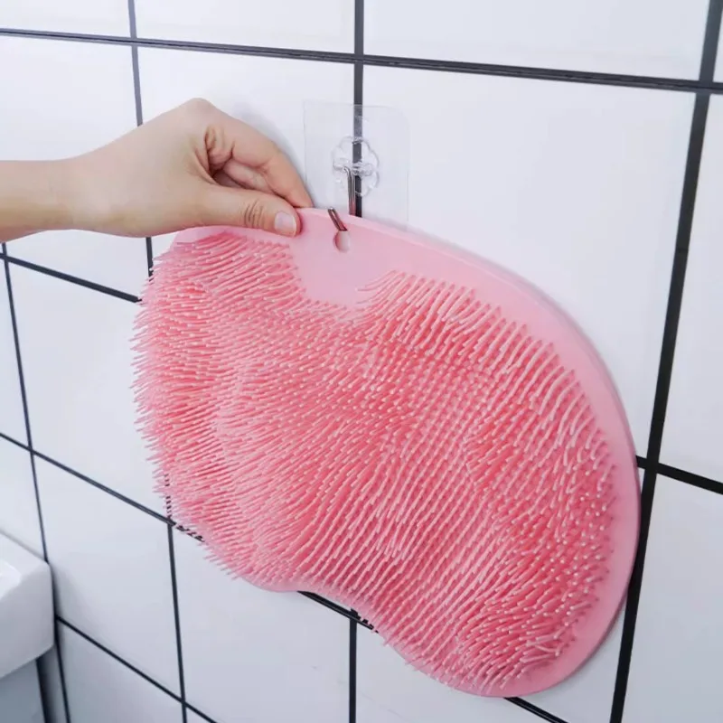 Exfoliating Shower Massage Foot Pad Silicone Anti-slip Bath Mat Back Massage Brush Body Cleaning Bathing Accessories