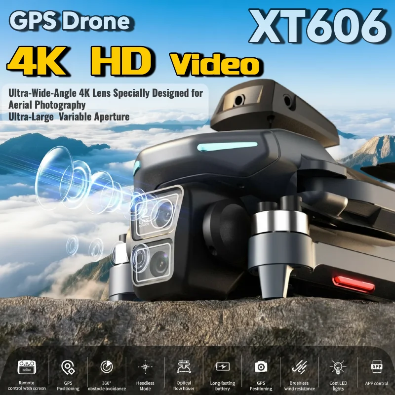 Для Xiaomi XT606 MAX GPS Drone 4k Профессиональная 8K HD камера FPV Wish Screen Drone 360 °   Квадрокоптер для предотвращения препятствий, игрушечный дрон