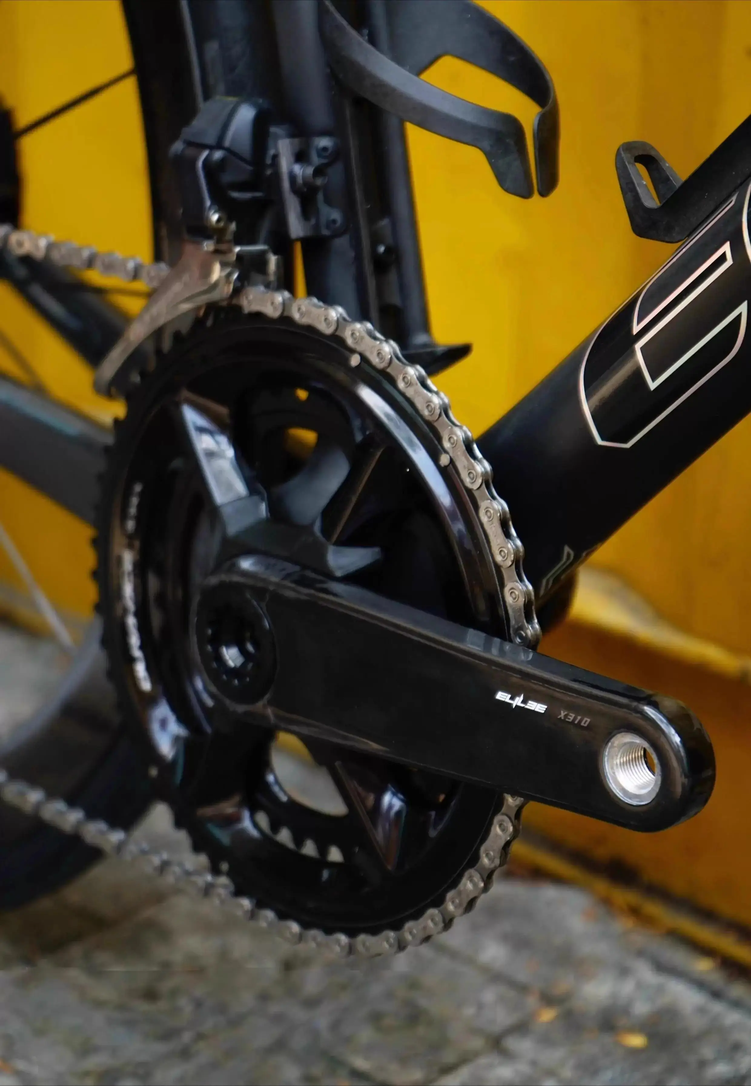 ELILEE XXE X310 Carbon-Rennrad-Kurbelgarnitur 24mm Titan-Achse Ultraleichte Kurbelarme X-Novanta Spider Leistungsmesser – Detail 1