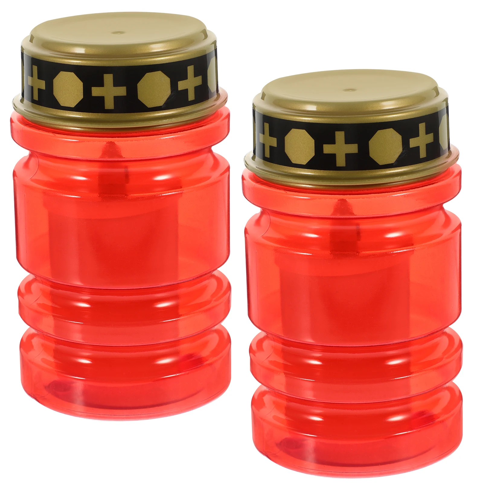 2pcs Candles Outdoor Church Cemetery Grave Lamp Red Shine Led Lights Decor Waterproof Flameless LED Pillar Candles Decor