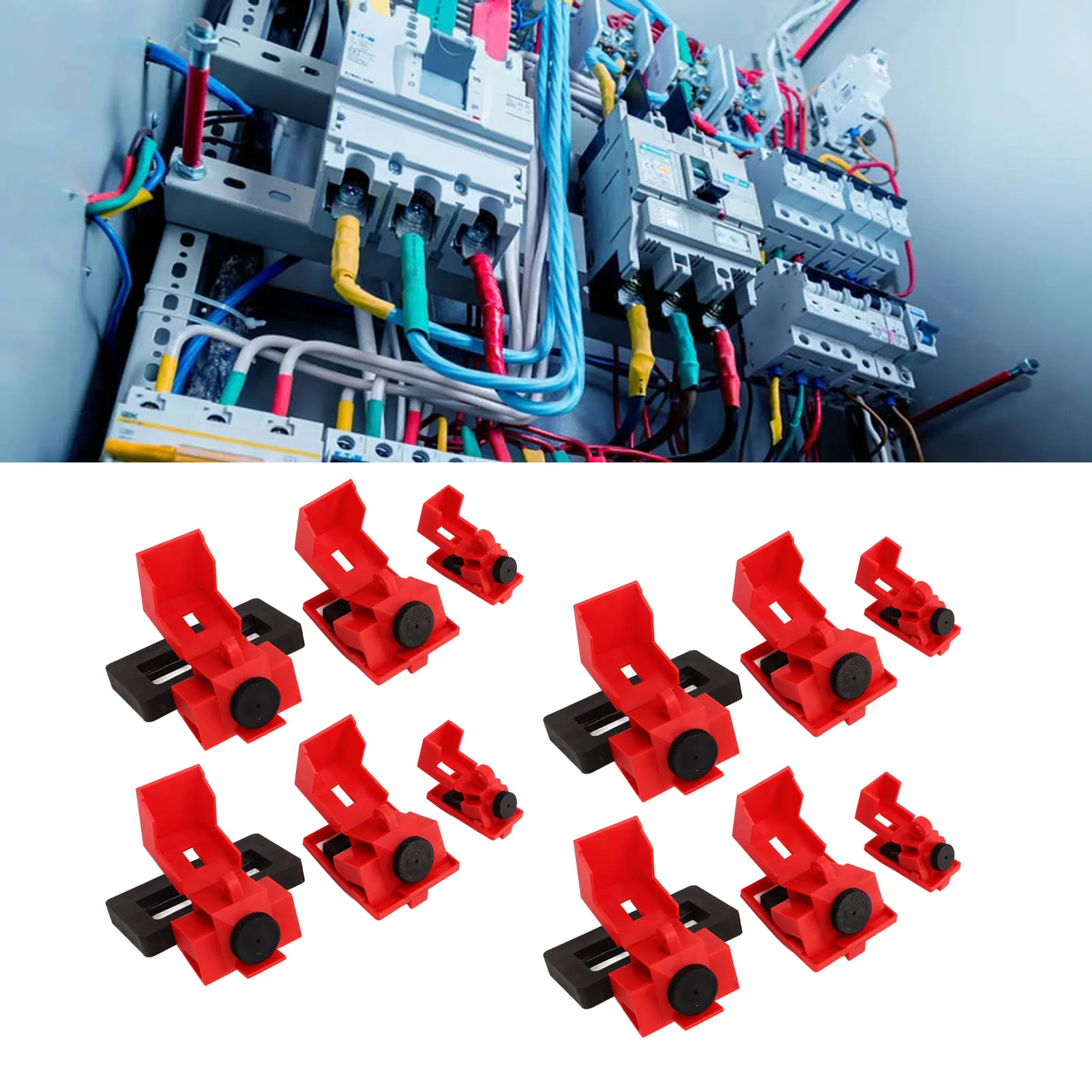 12 Pcs Single Pole Breaker Lock Out Device Nylon Breaker Clamp On Lockout Tagout Kit