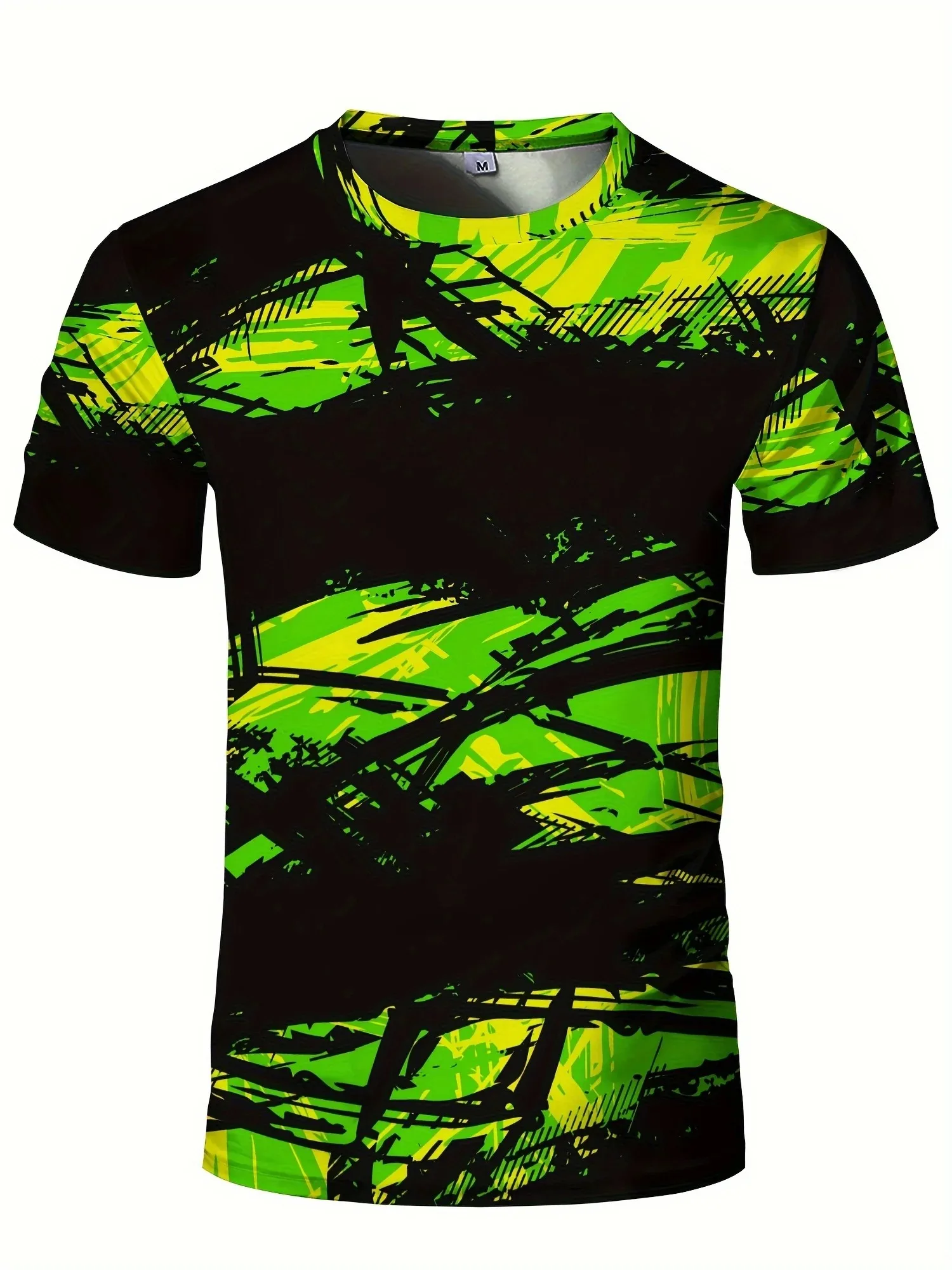 Men's Summer Casual Short Sleeved T-shirt with Sports Element Printed Beach Vacation Versatile T-shirt