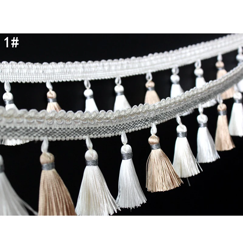 1Meter 80MM Wide Curtain Fringe Trim Tassel Fringe Trimming lace for DIY Latin Dress Stage Clothes Accessories Lace Ribbon