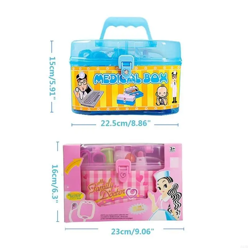 F62d 18Pieces/Pack للعب منزل ألعاب Medical Toy Playset للبنات التظاهر بلقب Dold-Play Doctor Doctor Accs