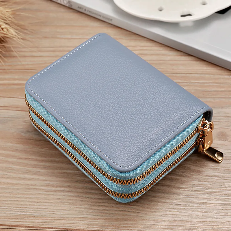 

Однотонный кошелек с двойной молнией, многофункциональная Сумочка для органов, сменная вместительная сумка с несколькими отделениями для карт