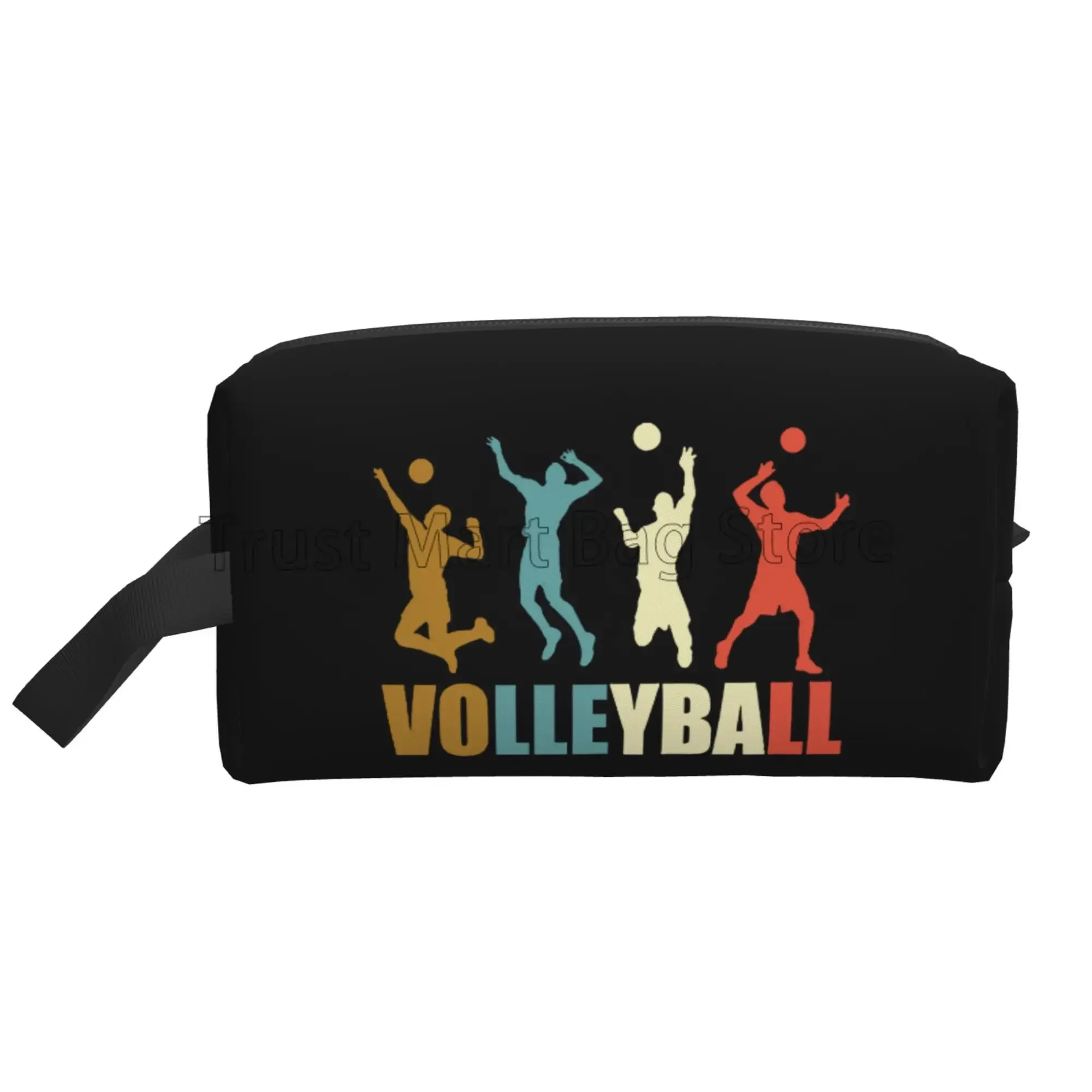 

Vintage Volleyball Tri Blend Storage Bag Portable Large Capacity Makeup Bags for Women Men Travel Cosmetic Bag Toiletry Pouch