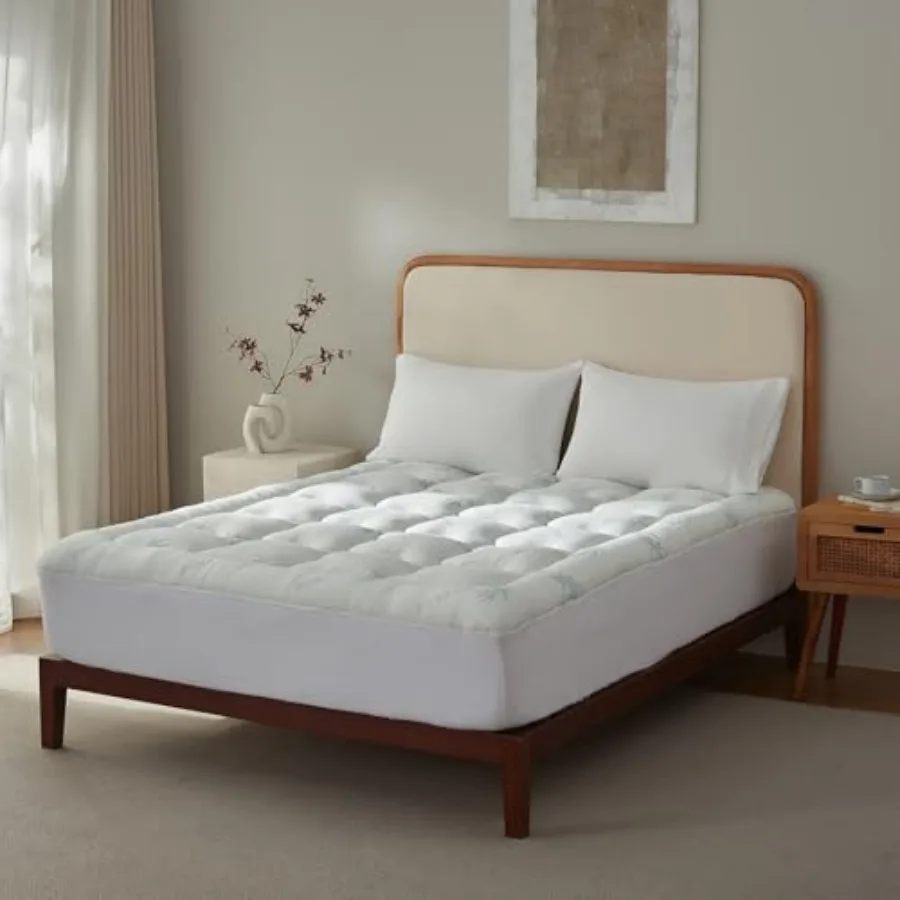 

Ultra Soft Waterproof Mattress Topper, Pillow Top Mattress Pad, Back Pressure Relief, Viscose Derived from Bamboo, Naturally Co