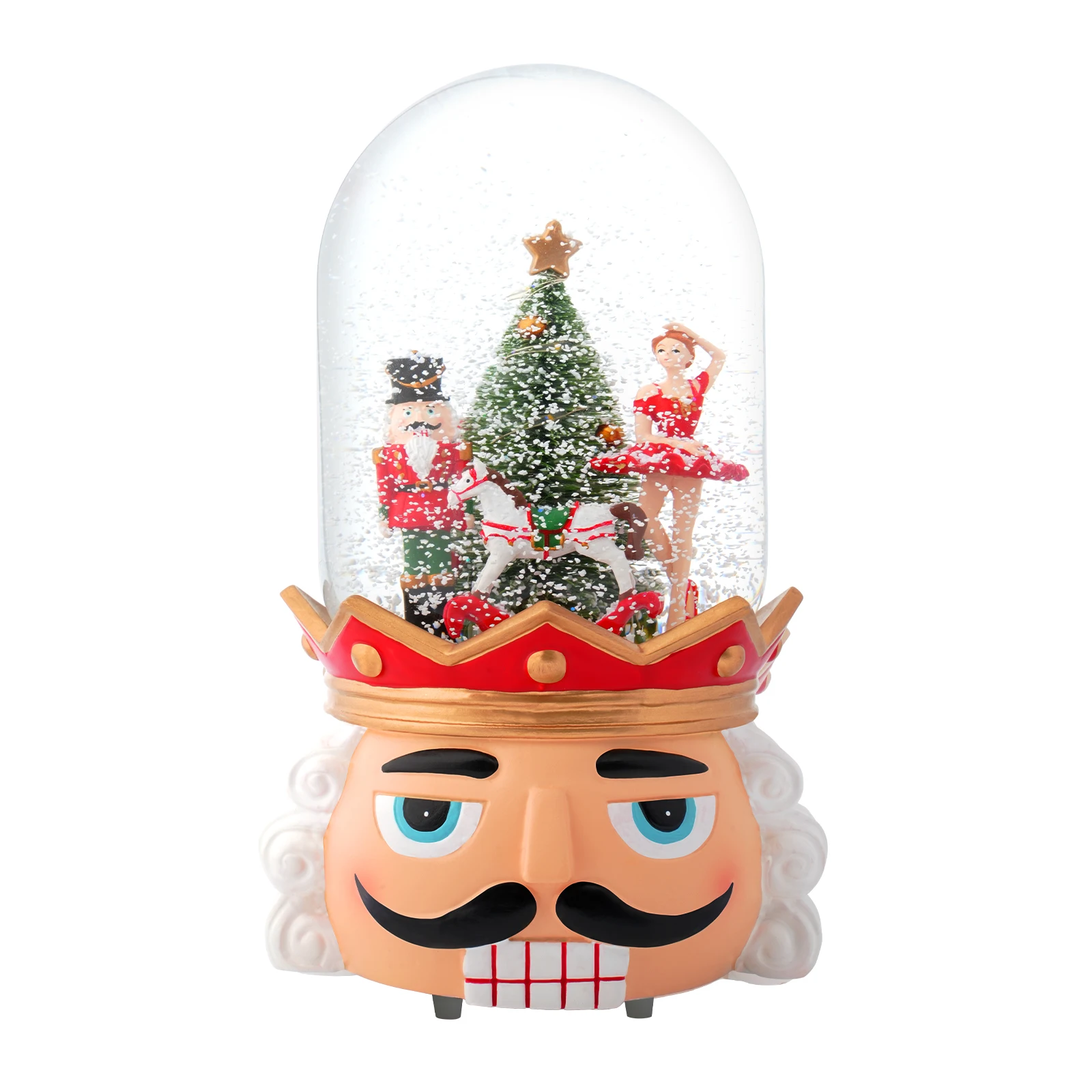 

Christmas music snow ball walnut soldier face base soldier and Christmas tree, girl dancing, perfect gift for holiday home decor