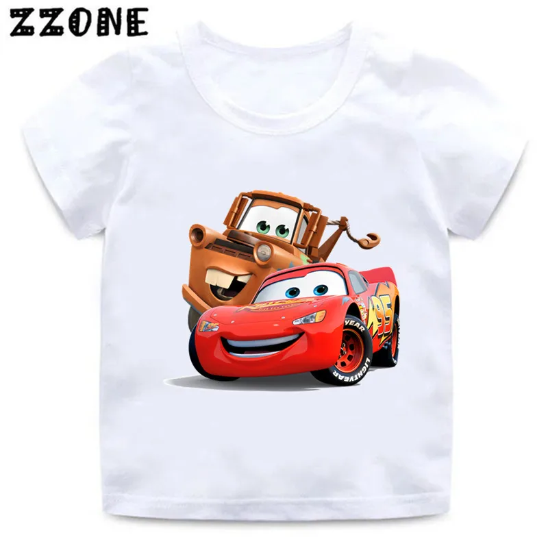 Gorąca sprzedaż samochód Pixar błyskawica McQueen drukuj kreskówki dla dzieci t-shirty dziewczyny ubrania chłopięce T koszula letnie dzieci topy, ooo5534