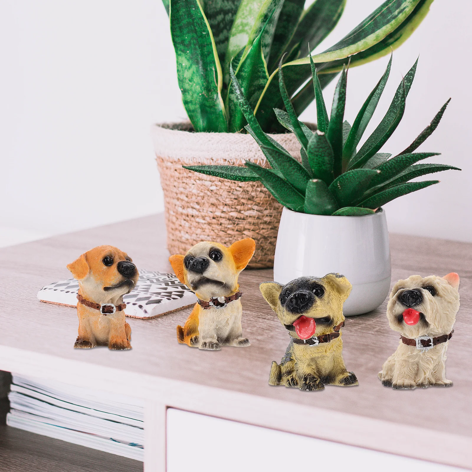 

12Pcs Resin Dog Crafts Stylish Decoration for Table Top Home Office Friends Colleagues Gift Dog Figurines Puppy Figurines