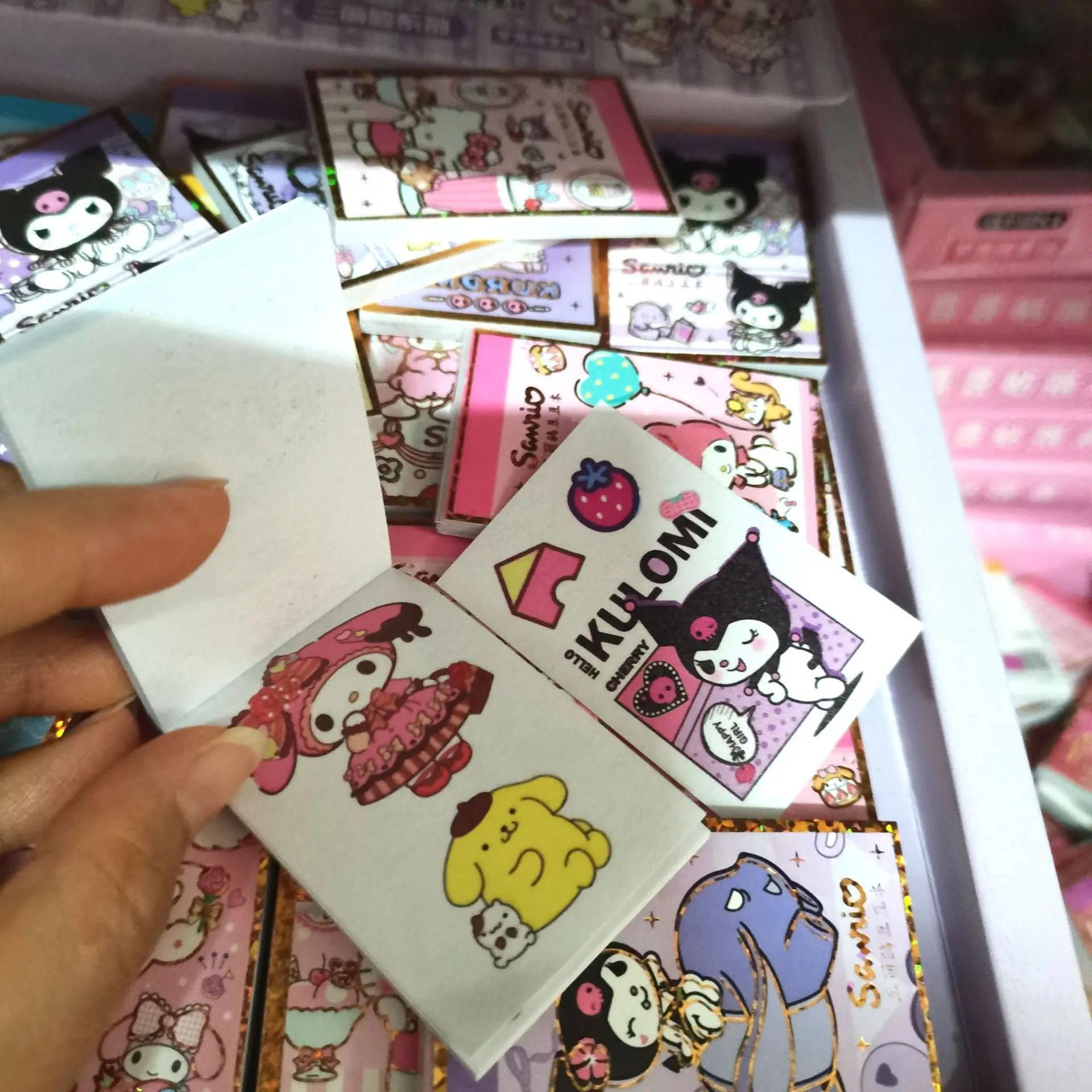 48pcs Sanrio Stickers Kawaii Hello Kitty Kuromi Anime Cartoon Mini Stickers Decorative Hand Account Laptop Stationery Stickers